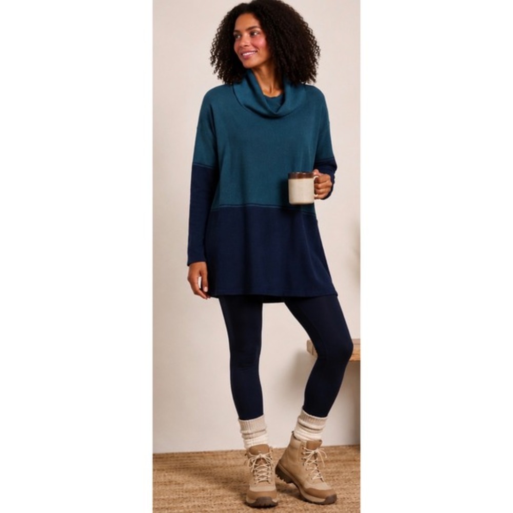 Smartwool‎ Women's Colorblock Cowl Neck Tunic Sweater Merino Wool Blend Top S